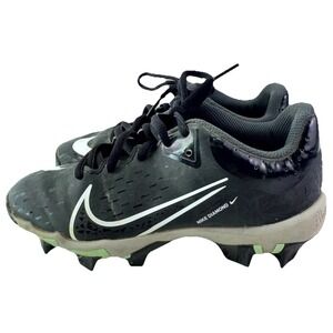 Nike Hyperdiamond 4 Keystone Softball Cleats Kids Size 1Y Black Athletic Shoes
